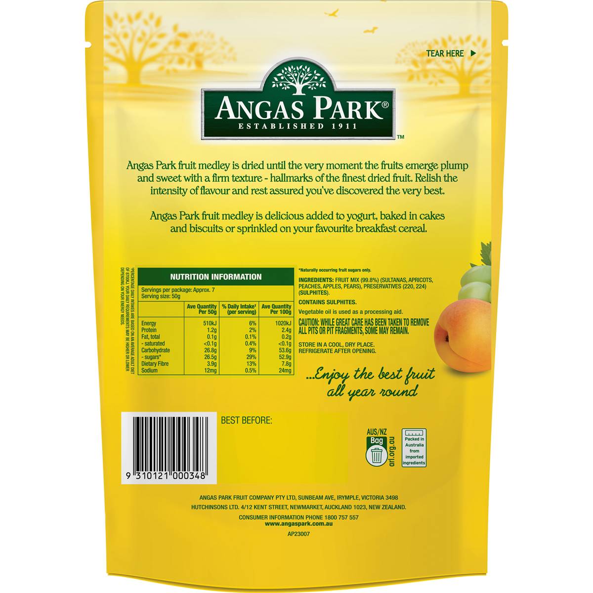 Angas Park Fruit Mix Medley 375g