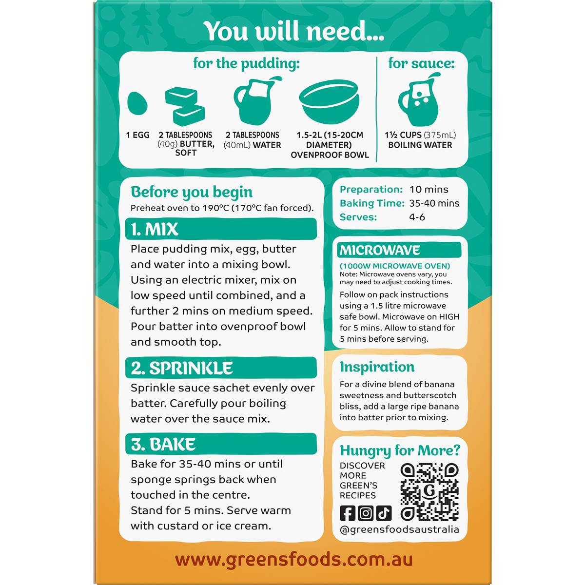 Green's Pudding Butterscotch Sponge 260g