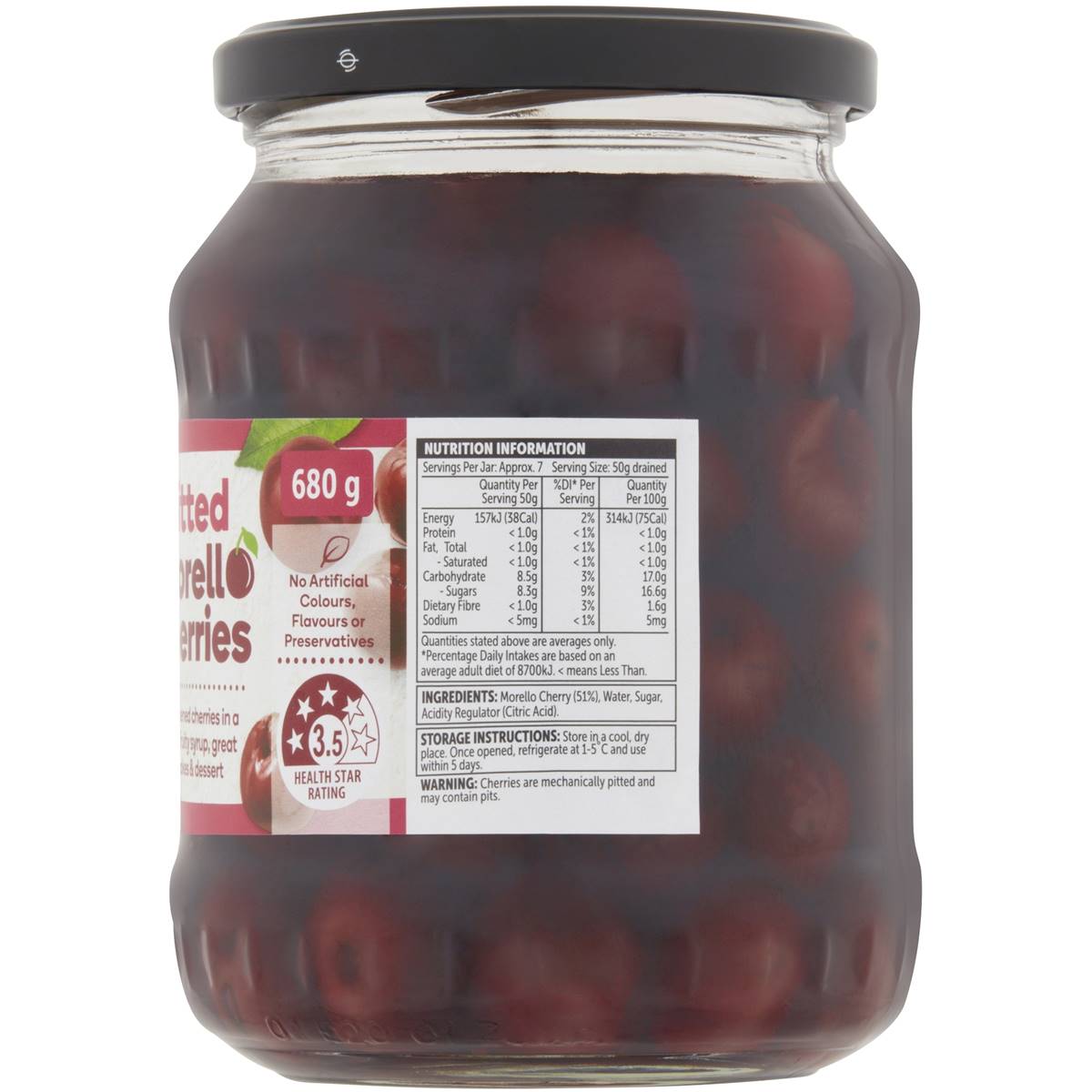Woolworths Morello Cherries 680g