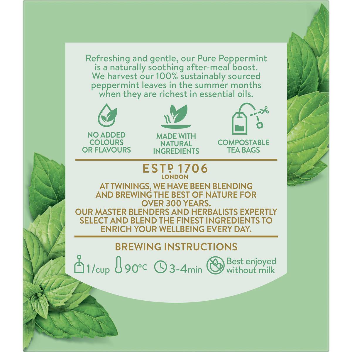 Twinings Pure Peppermint Tea Bags 10 Pack