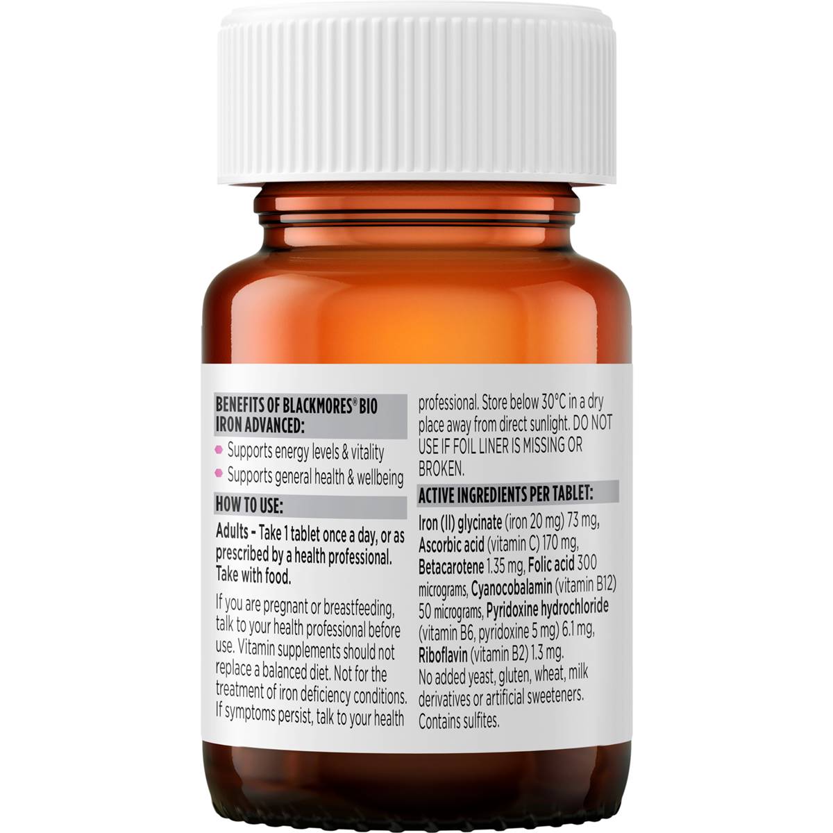 Blackmores Bio Iron Advanced Energy Support Tablets 30 Pack