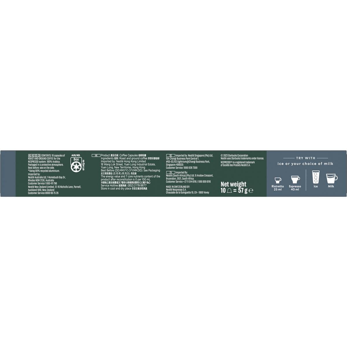 Starbucks by Nespresso Espresso Roast Coffee Pods 10 Pack