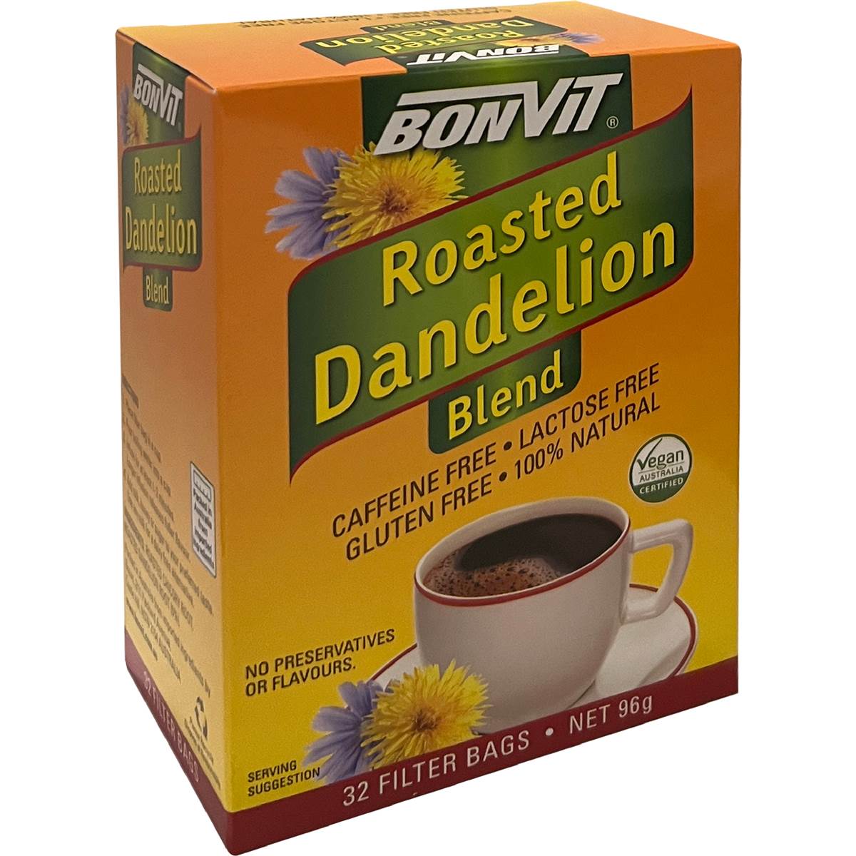Bonvit Roasted Dandelion Tea Bags 32 pack