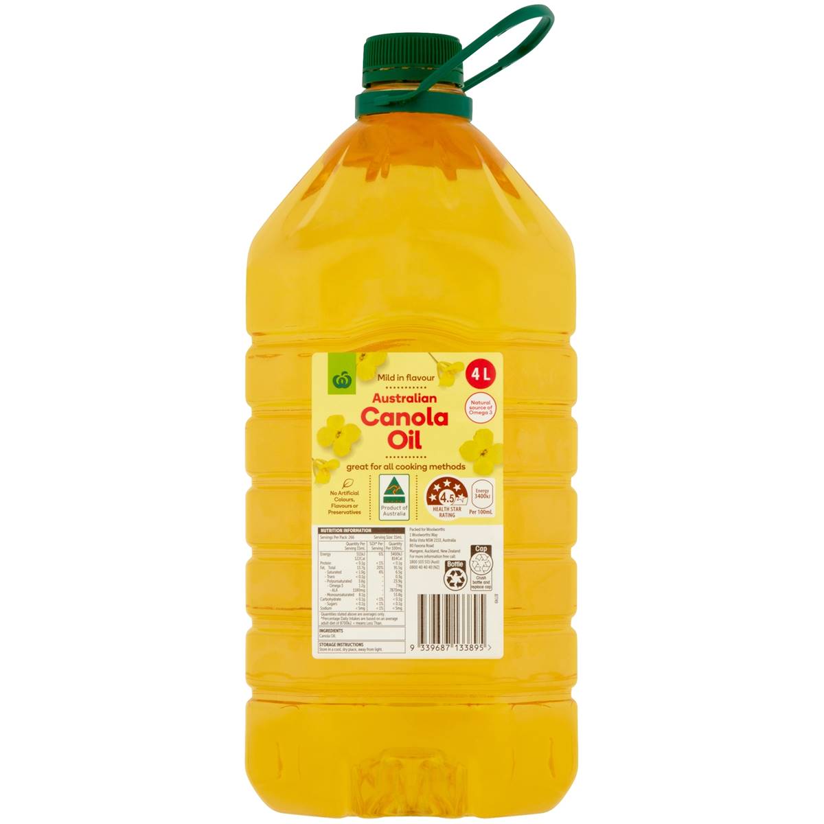 Woolworths Australian Canola Oil 4l