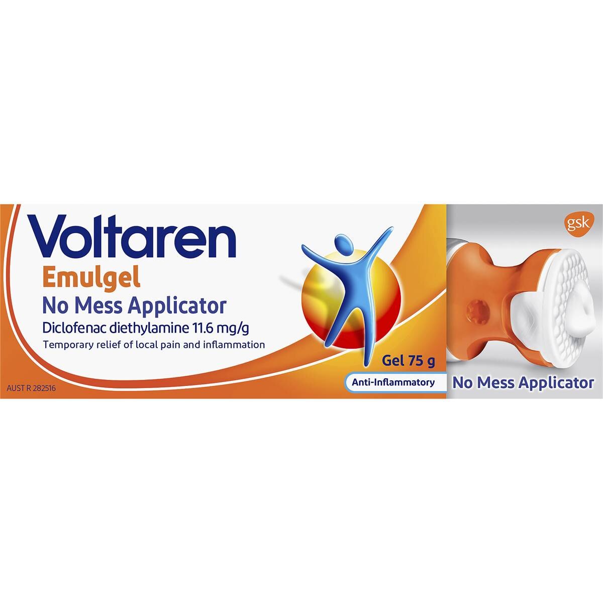 Voltaren Emulgel Pain Relief Gel No Mess Applicator 75g