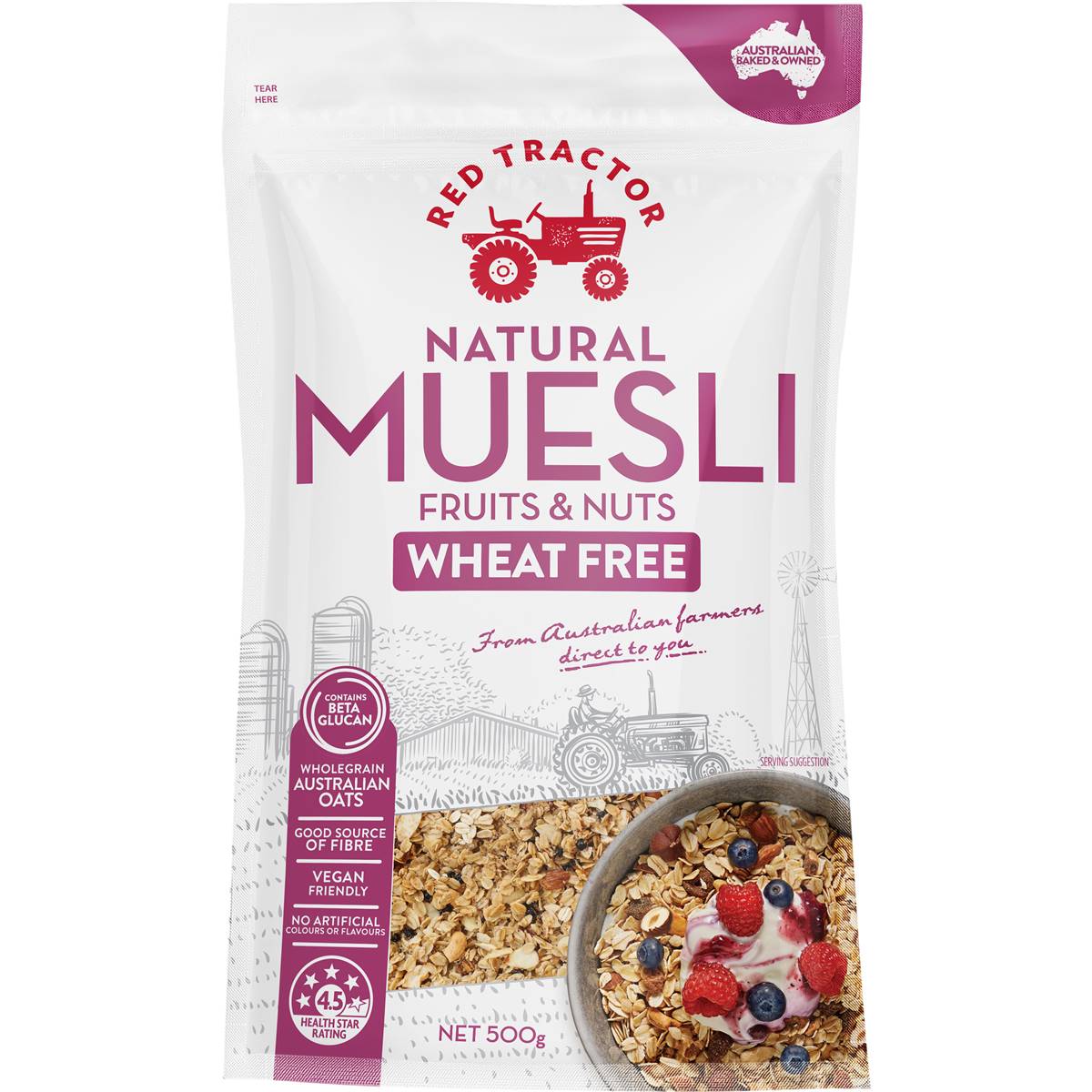 Red Tractor Natural Muesli Fruits & Nuts 500g