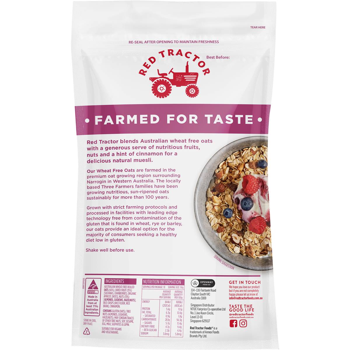 Red Tractor Natural Muesli Fruits & Nuts 500g