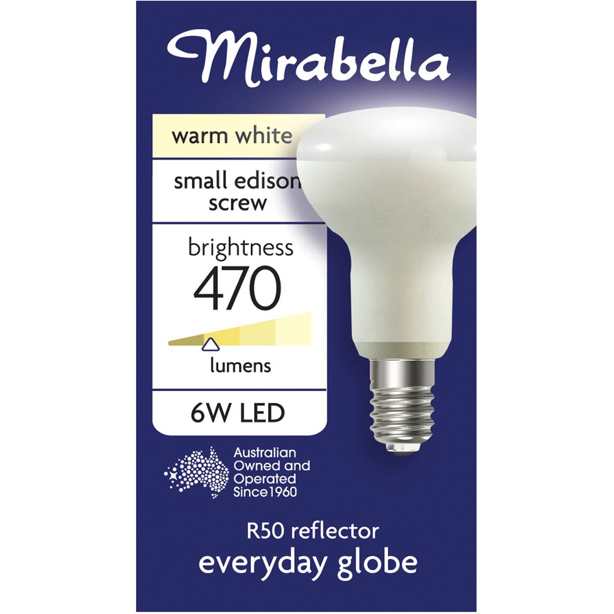 Mirabella 6w Led r50 Reflector Small Edison Screw Warm White Each