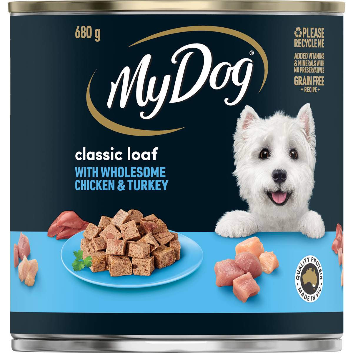 My Dog Adult Wet Dog Food Classic Loaf with Chicken & Turkey Can 680g