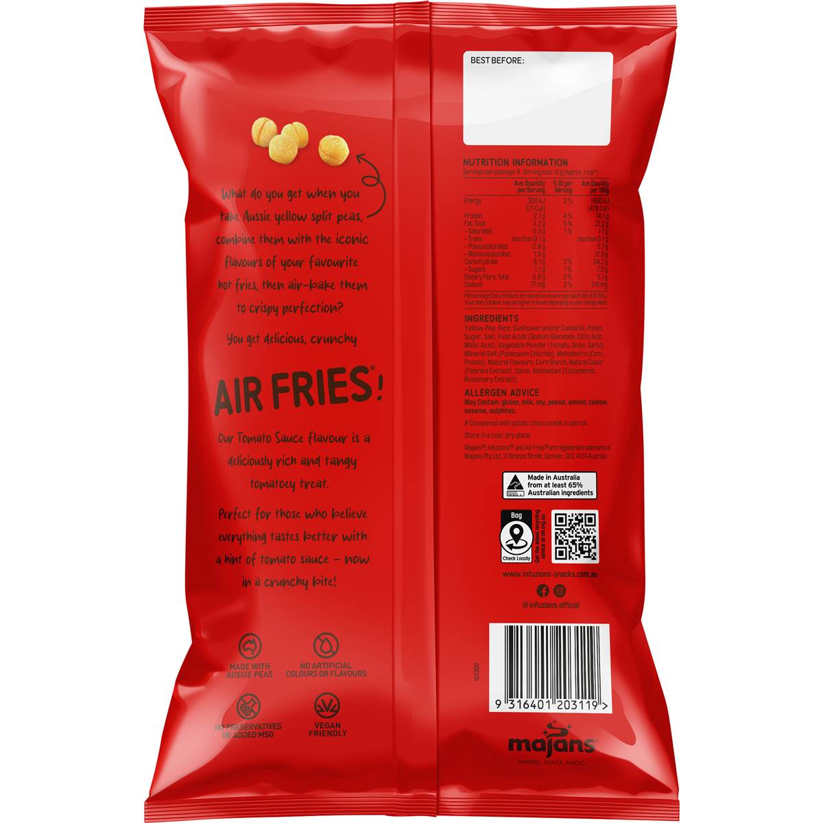 Infuzions Air Fries Tomato Sauce 90g
