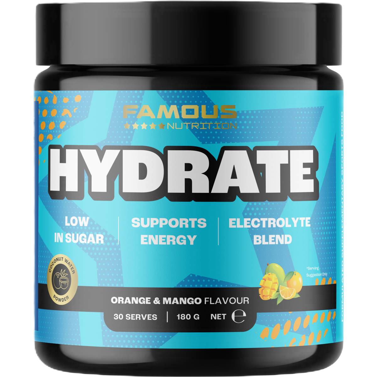 Famous Nutrition Hydrate Powder Mango 180g