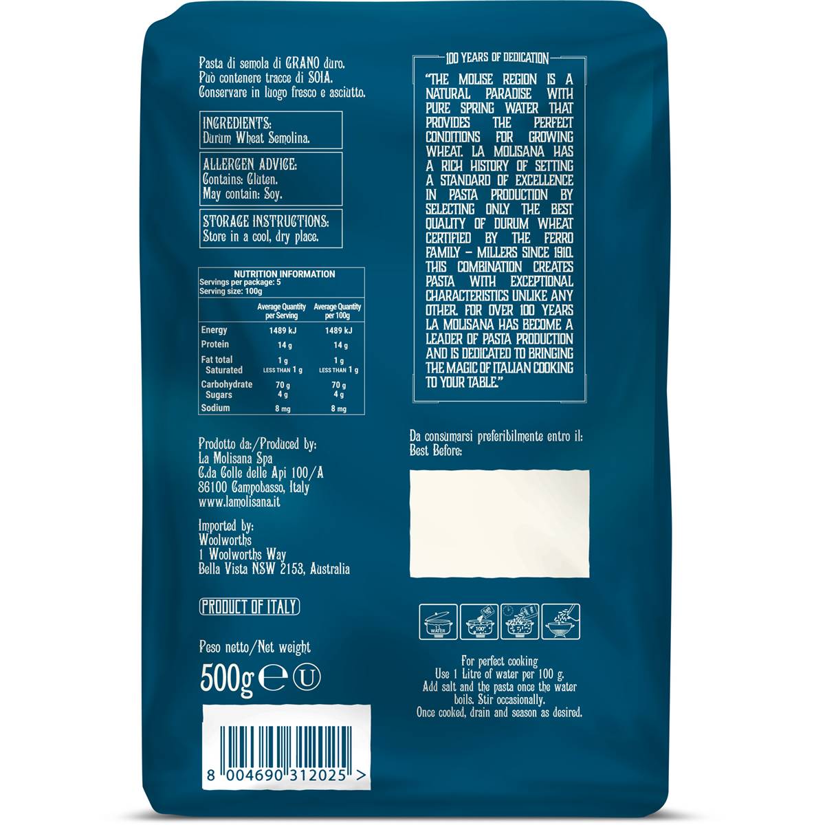 La Molisana Pastificio Extra Di Lusso Penne Rigate 500g