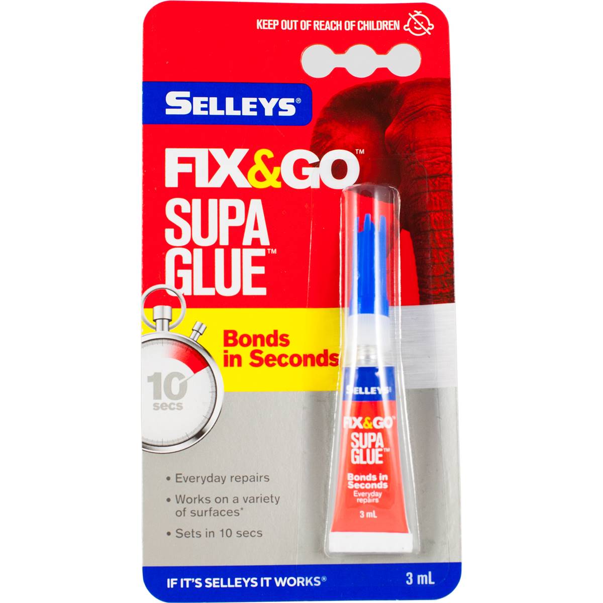 Selley's Adhesive Fix & Go Supa Glue 3mL