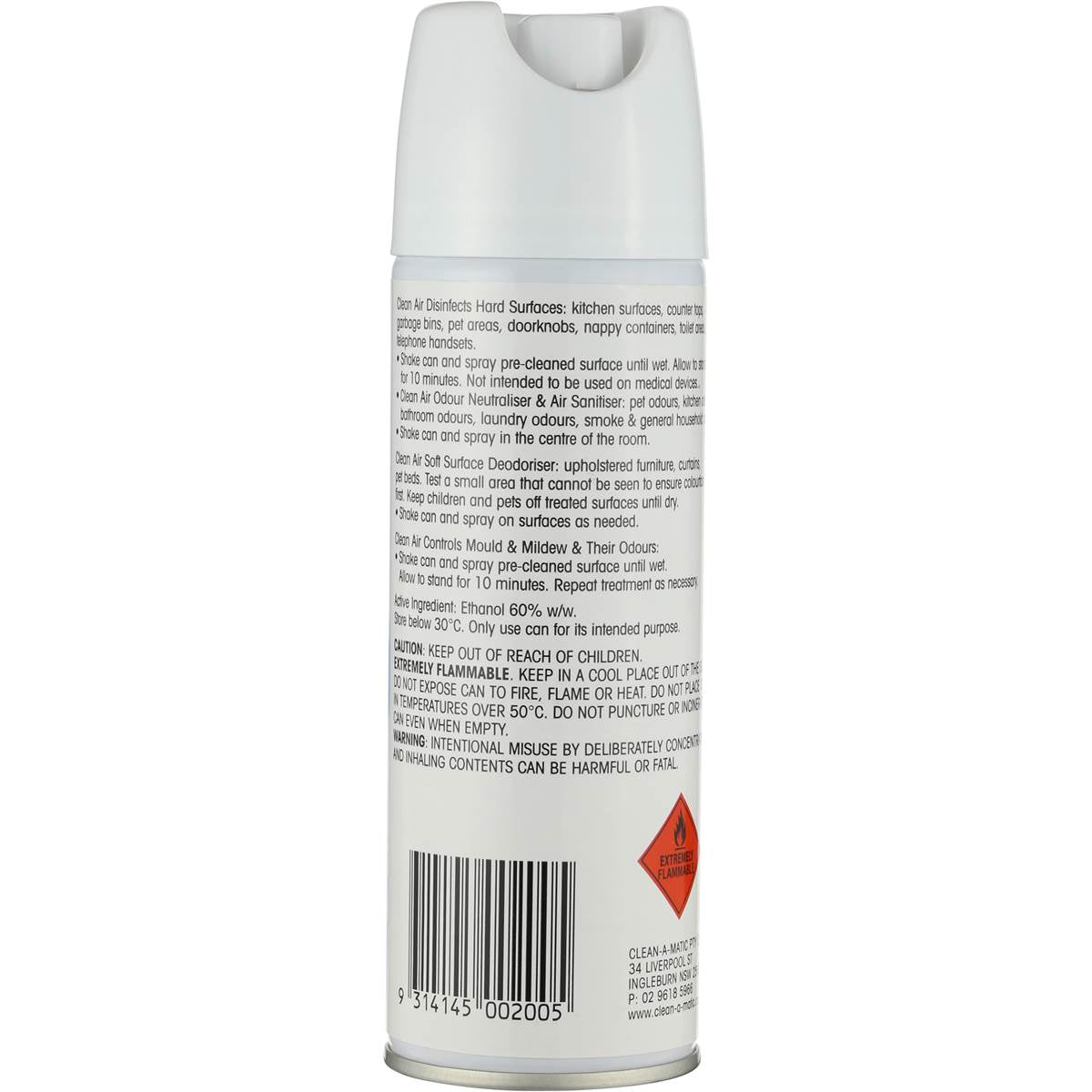 Clean Air Manual Spray Air Freshener Alpine Refill 125g
