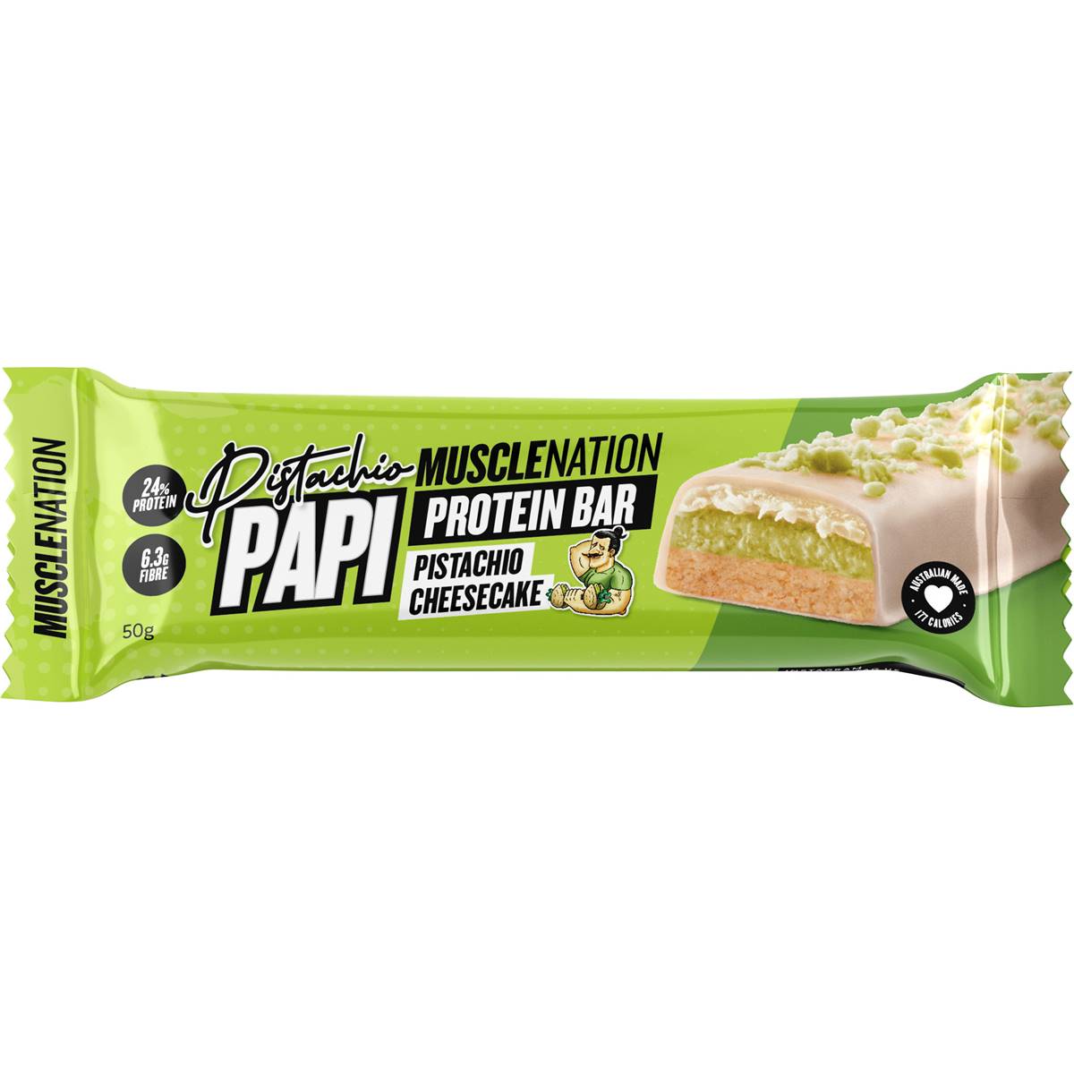 Muscle Nation Pistachio Protein Bar 50g