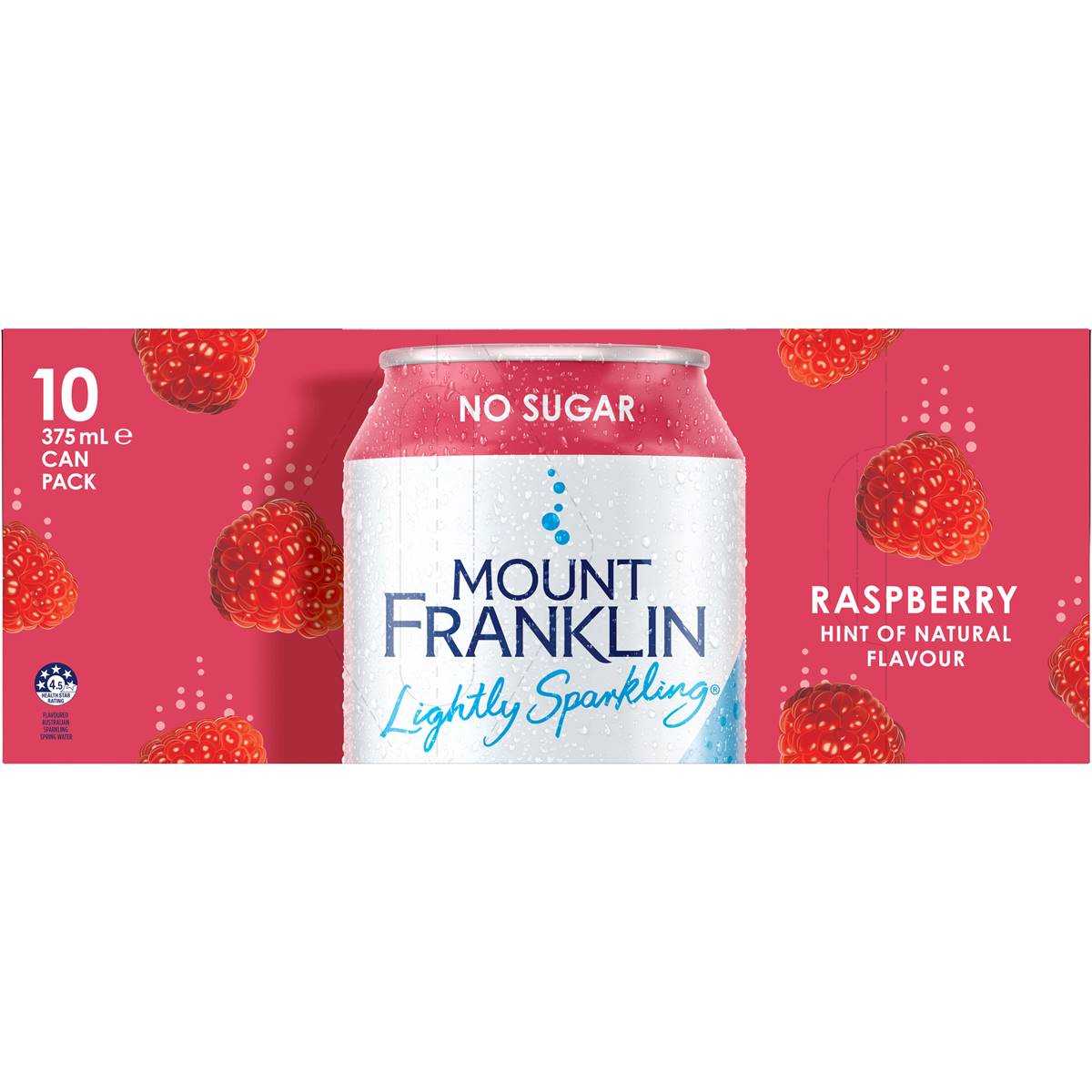 Mount Franklin Lightly Sparkling Raspberry 375mL x 10 pack
