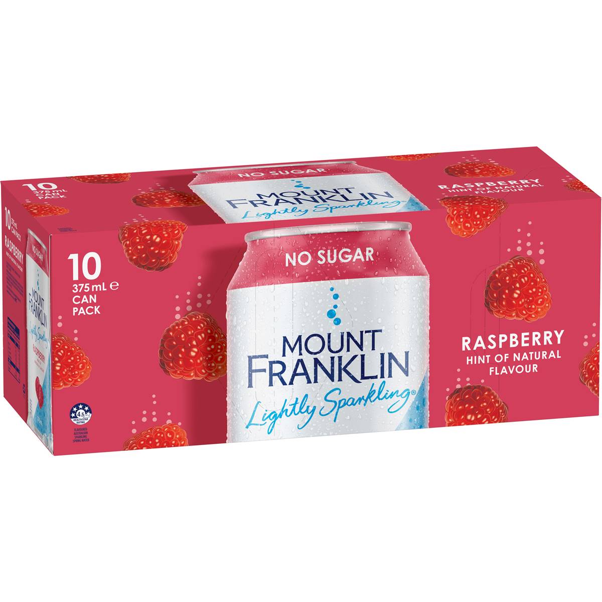 Mount Franklin Lightly Sparkling Raspberry 375mL x 10 pack