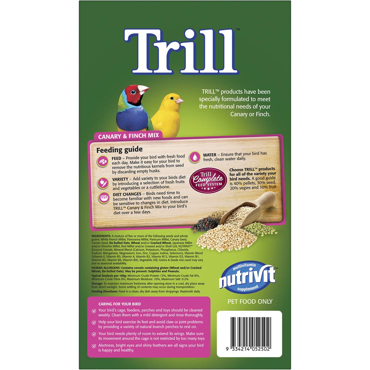 Trill Canary & Finch Mix 1.8kg