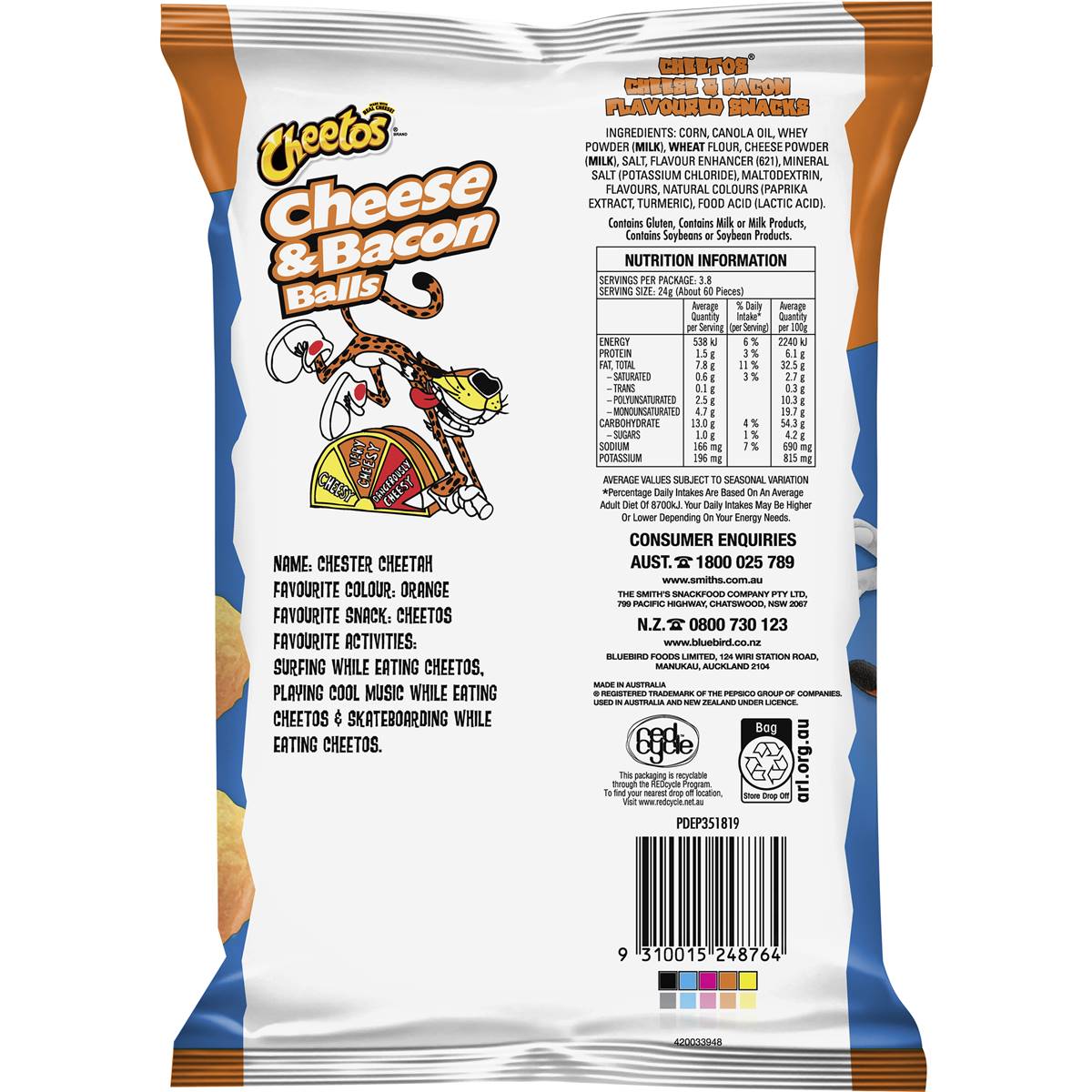 Cheetos Cheese & Bacon Balls - Snacks 90g
