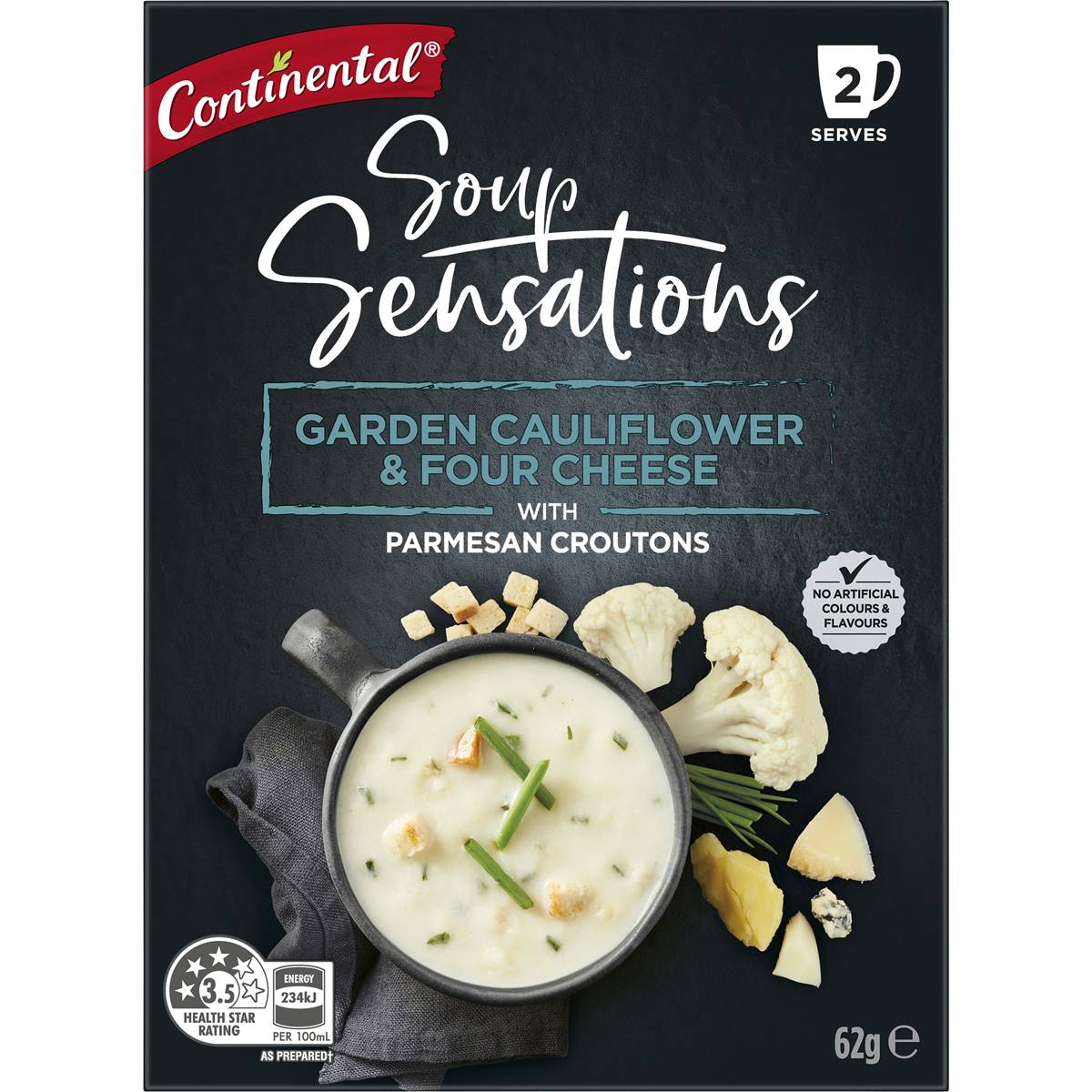 Continental Soup Sensations Garden Cauliflower & Four Cheese 31g x 2 pack