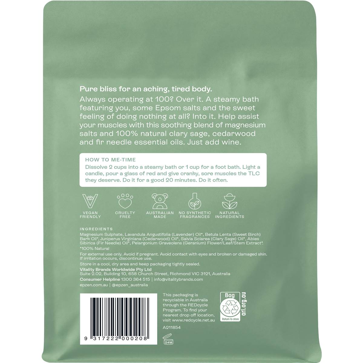 Epzen Soothe Magnesium Bath Crystals 900g