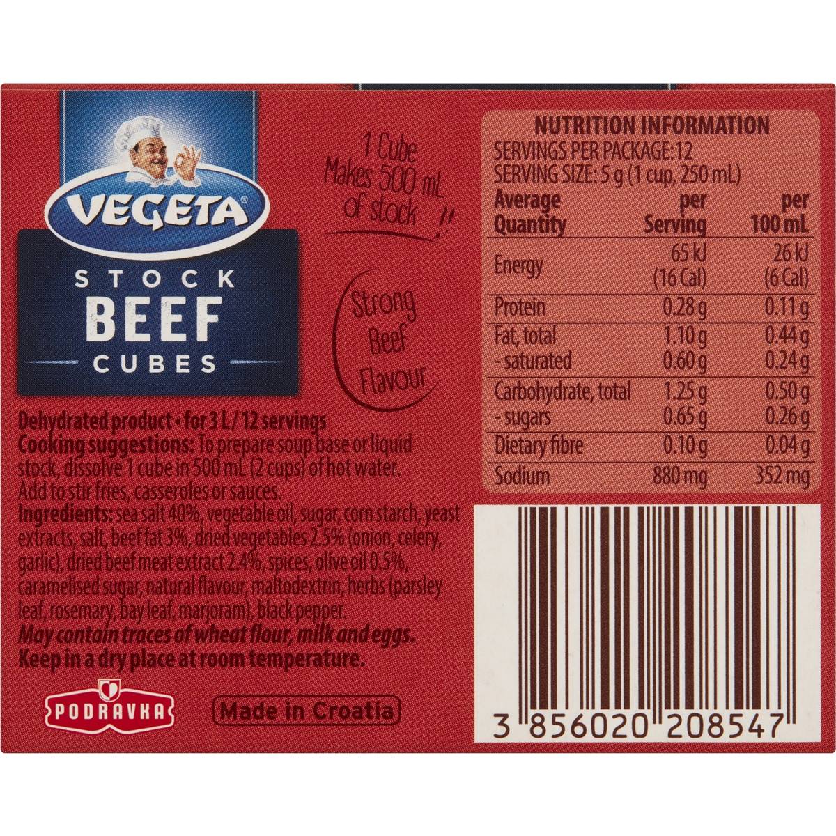 Vegeta Beef Stock Cubes 60g