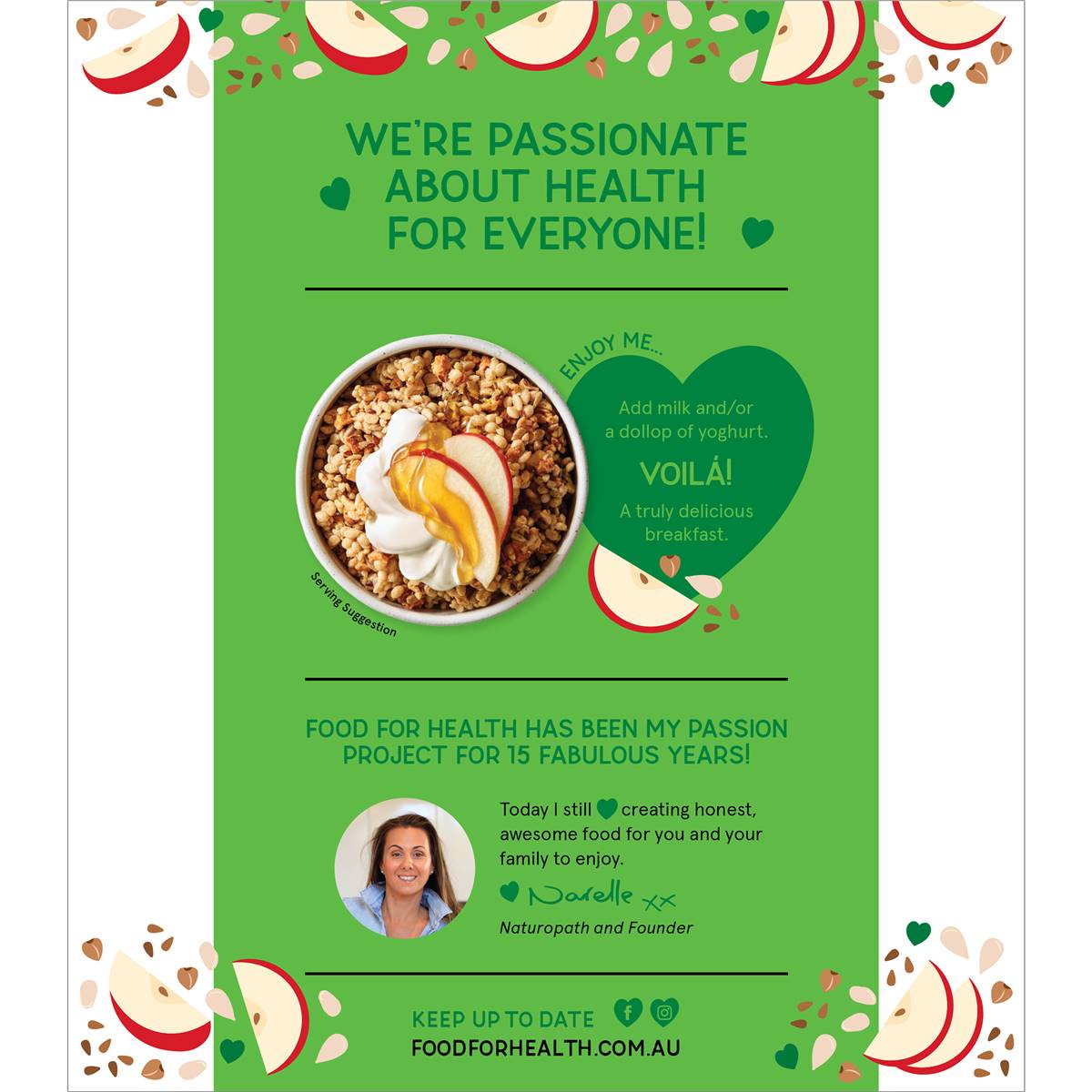 Food For Health Gluten Free Granola Caramelised Apple Crumble 400g