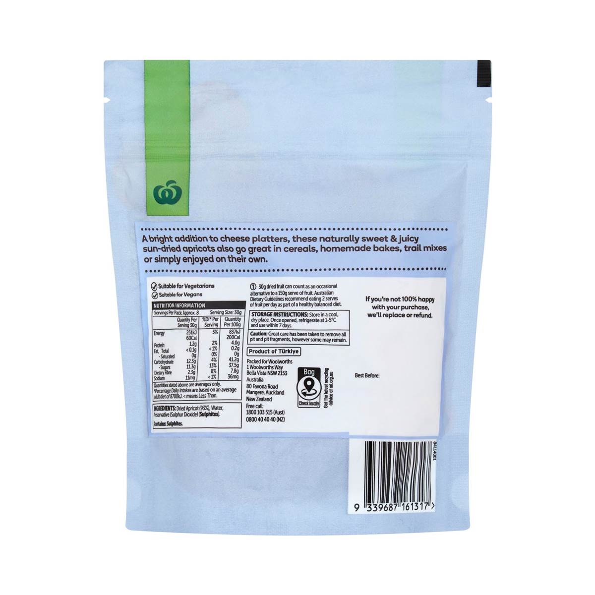 Woolworths Soft & Juicy Apricots 250g