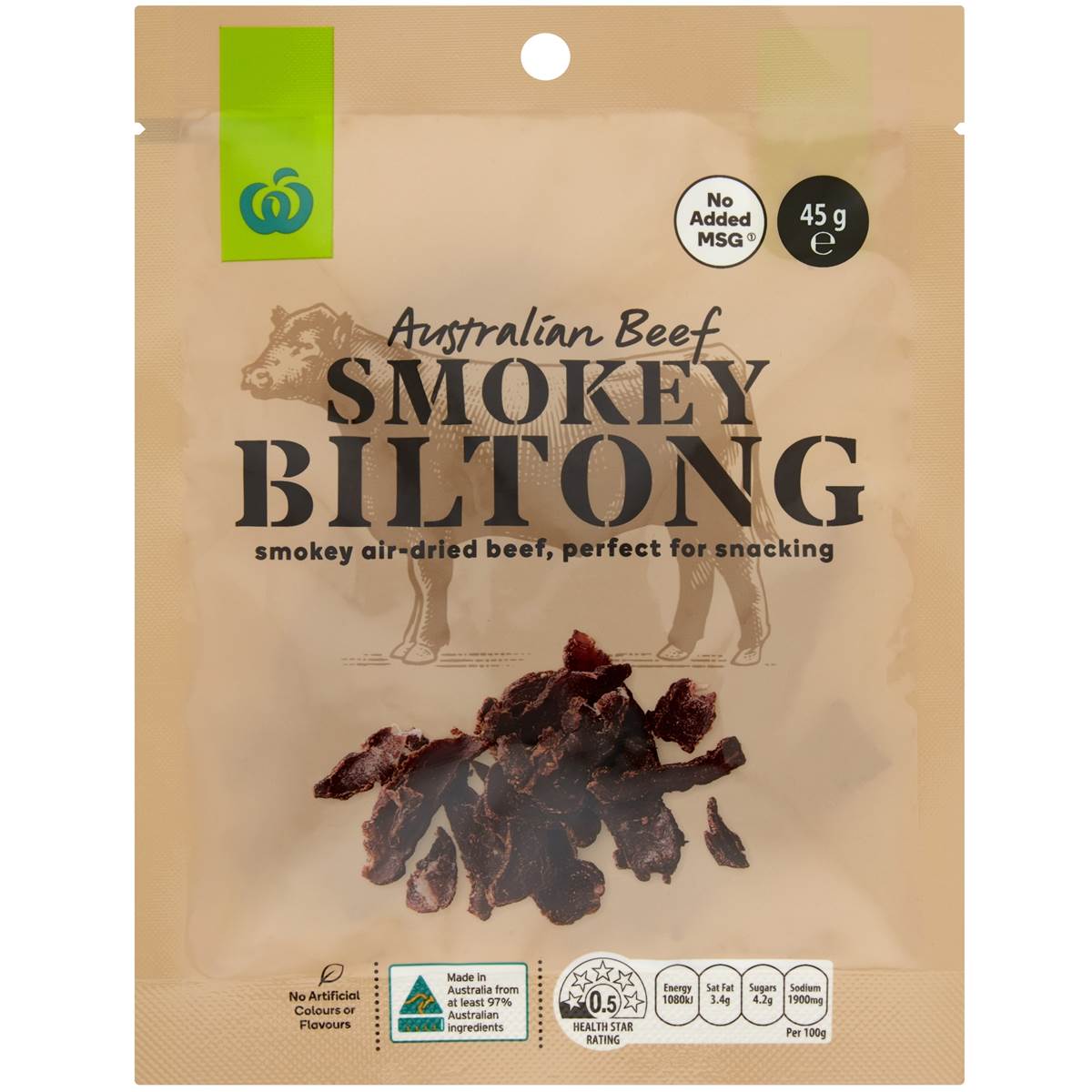 Woolworths Australian Beef Smokey Biltong 45g