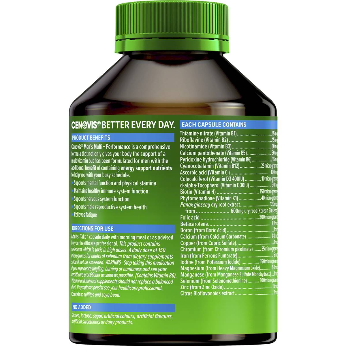 Cenovis Men's Multivitamin Capsules + Performance Multi Vitamin 100 Pack