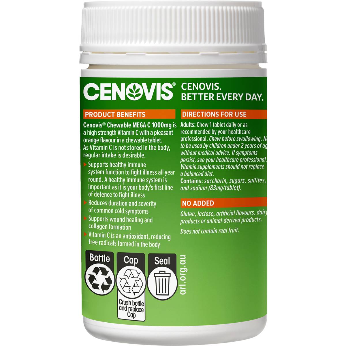 Cenovis Mega Vitamin c 1000mg Chewable Tablets For Immune Support 100 Pack