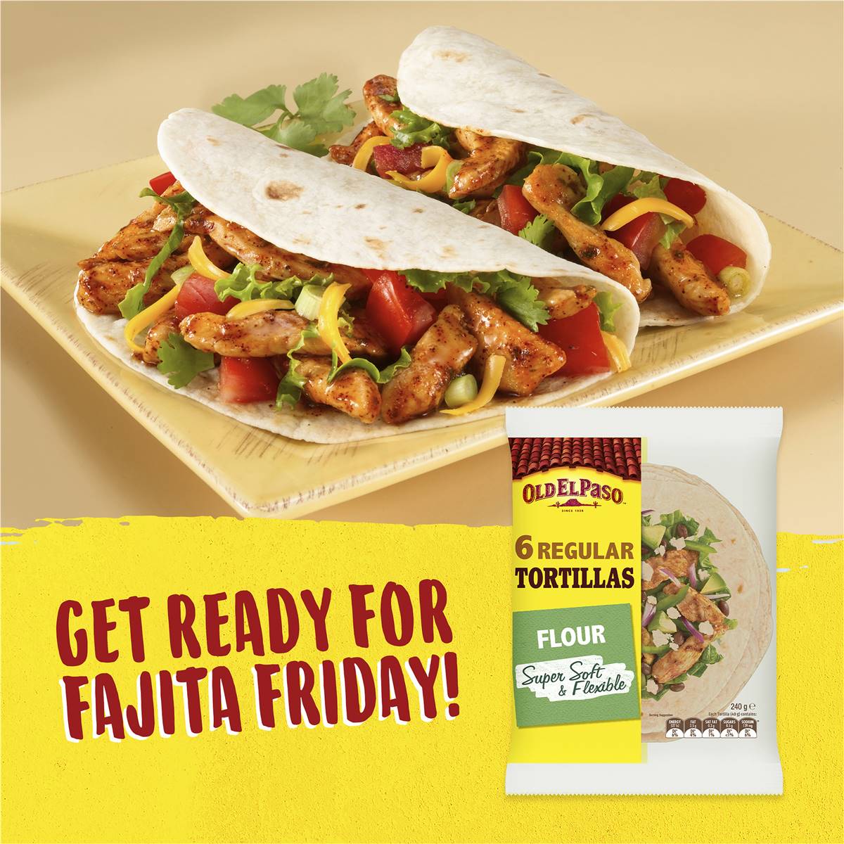 Old El Paso Fajita Tortilla Wraps 6 pack