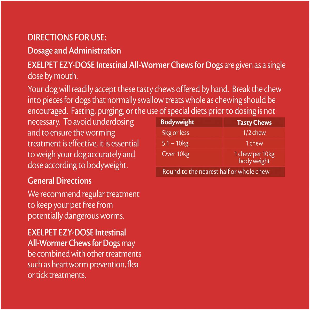 Exelpet Ezy-Dose Dog Treatment Intestinal All Wormer 4 Pack