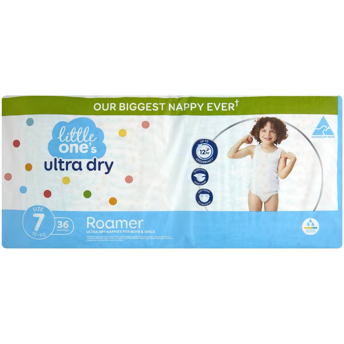 Little One's Ultra Dry Roamer Nappies 18+ Kg Size 7 36 Pack