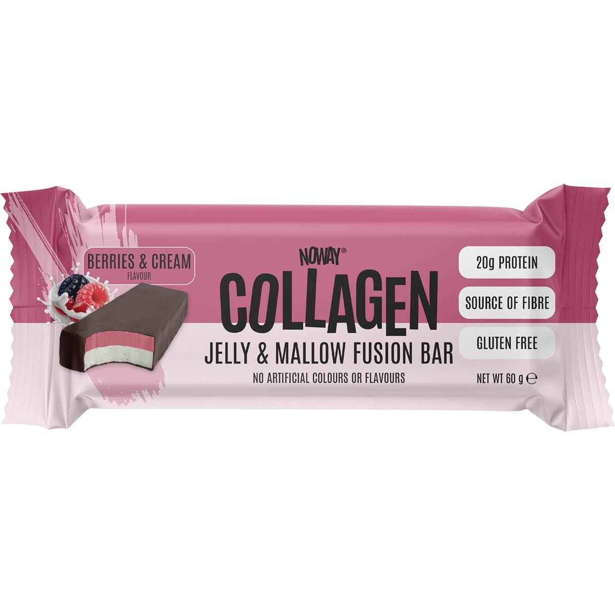 Noway Collagen Jelly & Mallow Fusion Bar Berries & Cream Flavour 60g