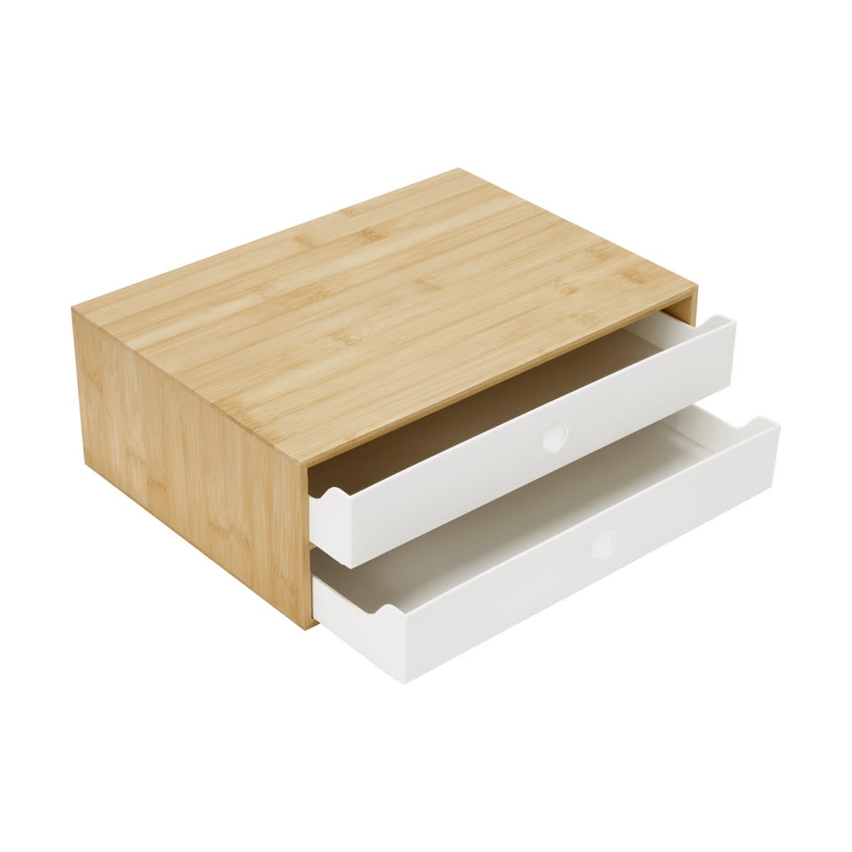 Bamboo and Plastic Desk Top Drawers