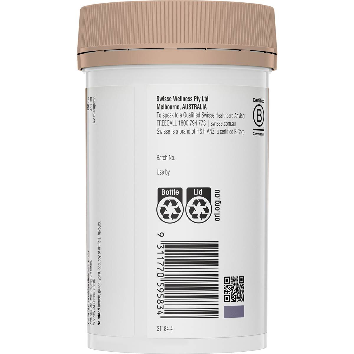 Swisse Ultiboost Magnesium, Calcium + D3 Tablets 120 pack