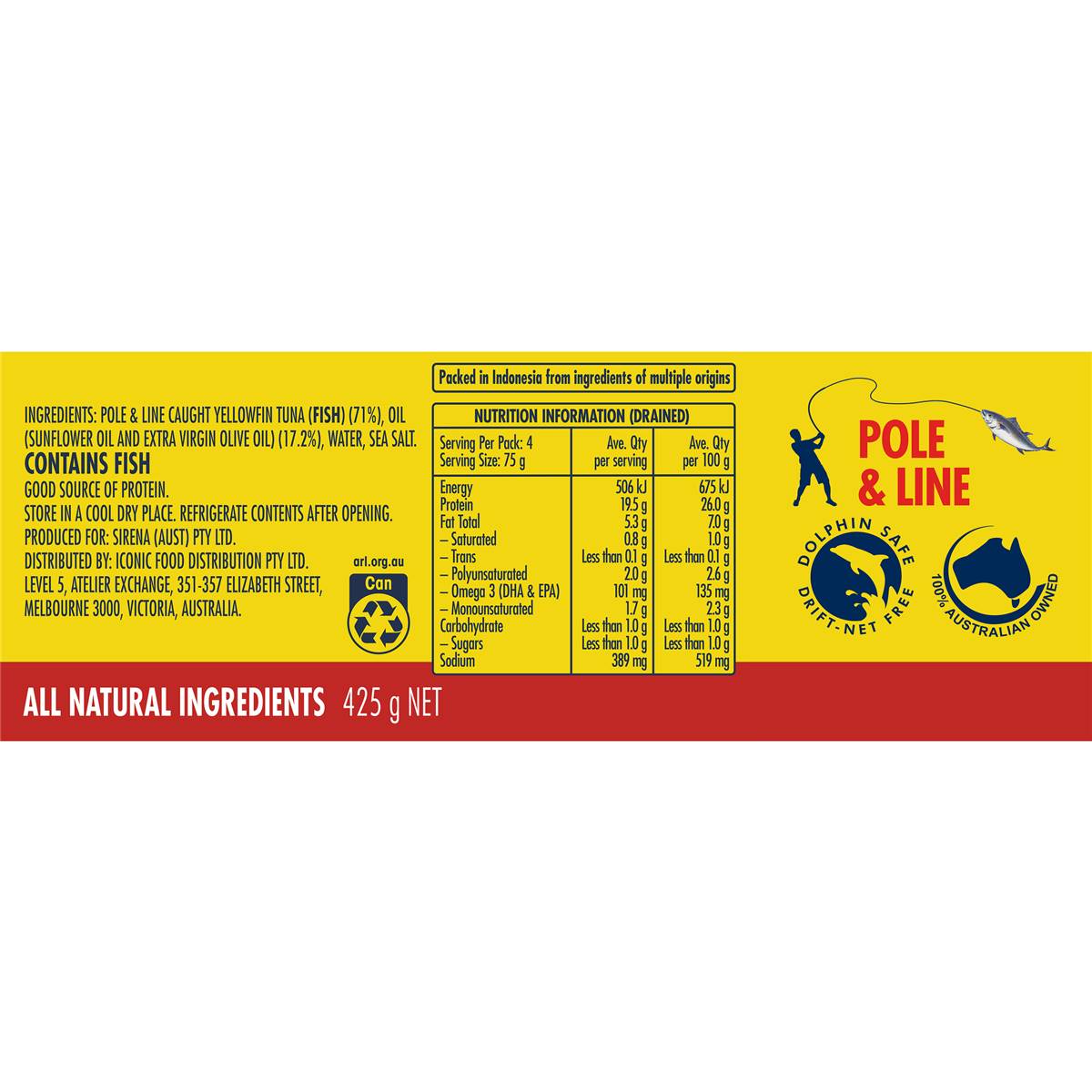 Sirena Tuna In Oil Italian Style 425g