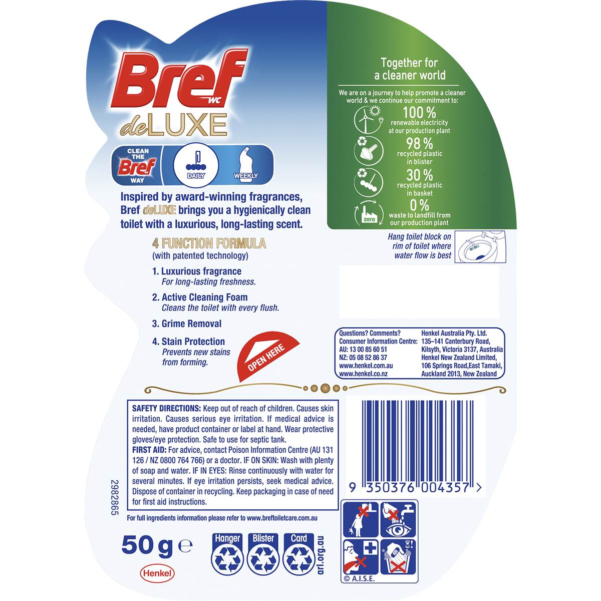 Bref Deluxe Lovely Jasmine Toilet Cleaner Block 50g