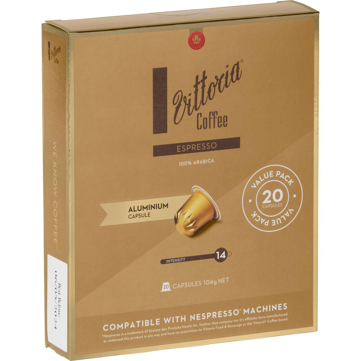 Vittoria Espresso Nespresso Compatible Coffee Capsules Pack 20