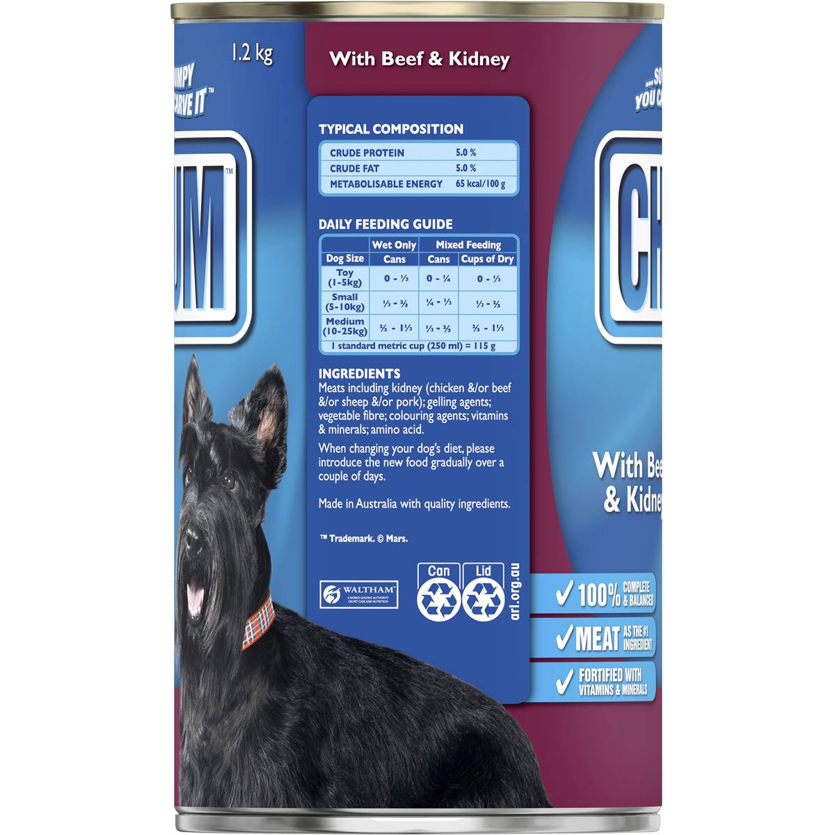Chum Adult Dog Food Beef & Kidney 1.2kg