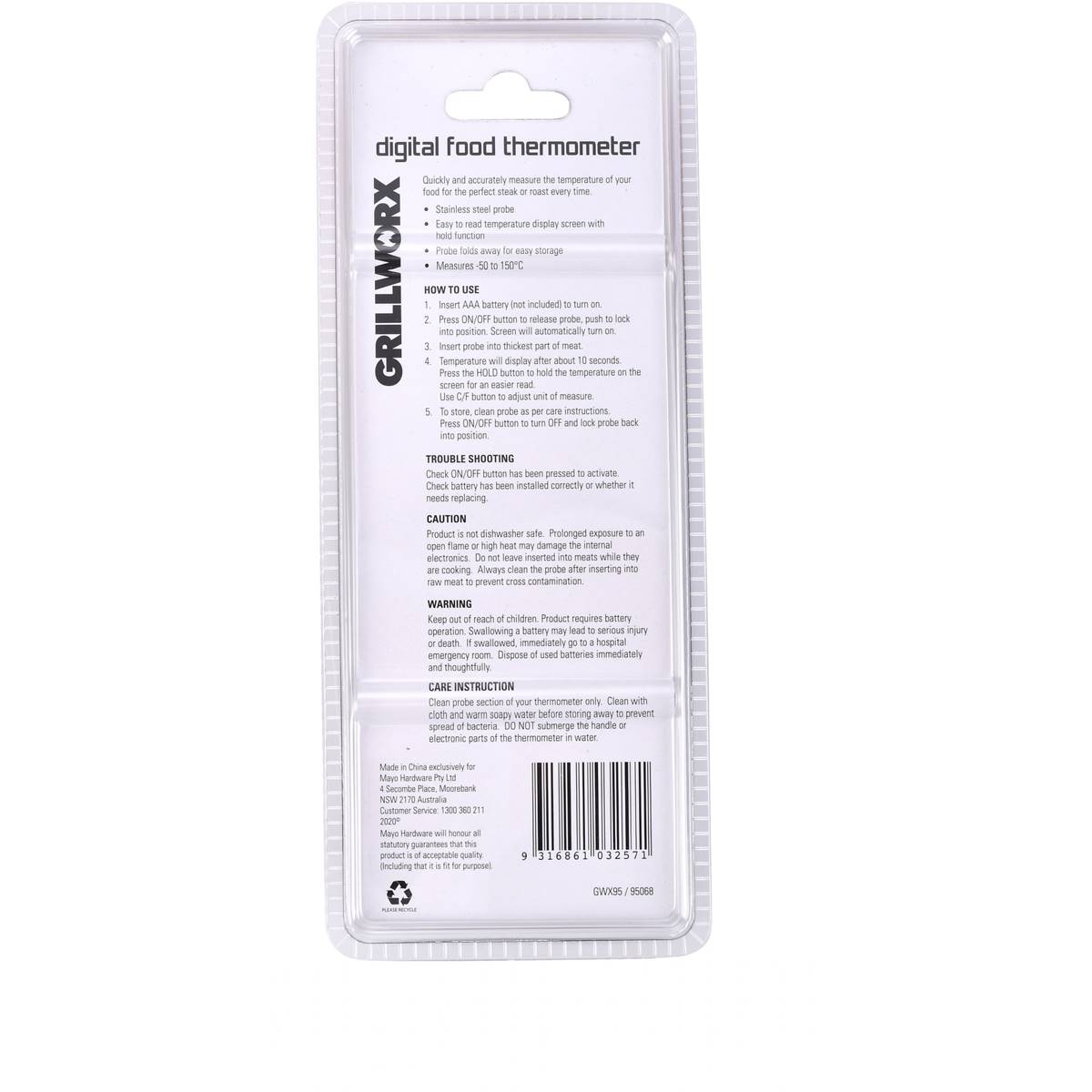 Grillworx Digital Food Thermometer each