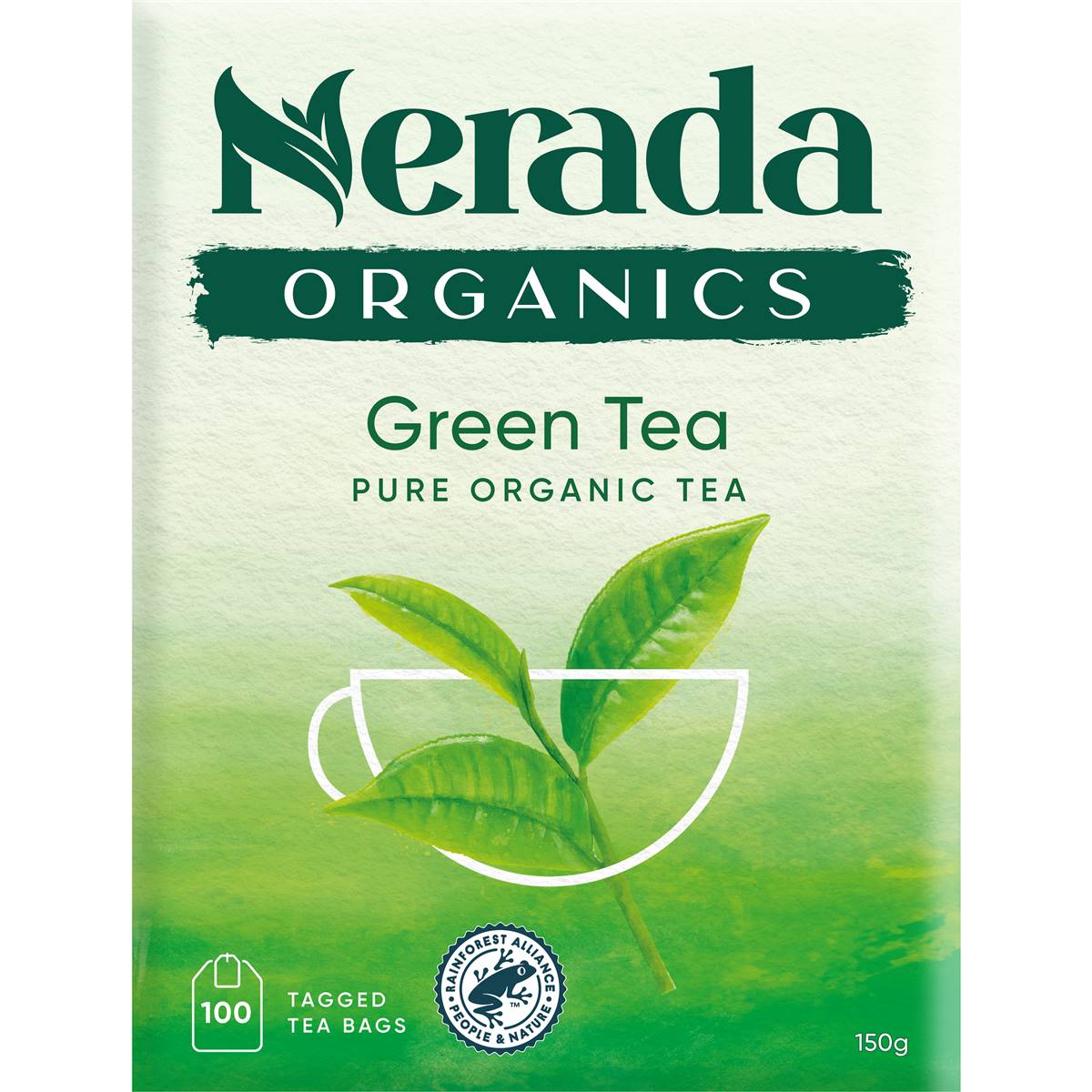 Nerada Organics Green Tea Cup Bags 150g