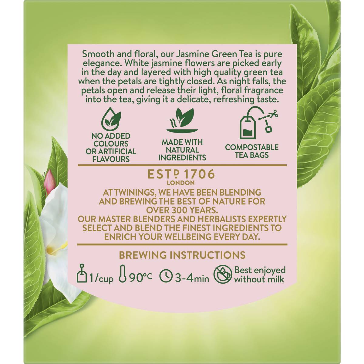Twinings Green Tea & Jasmine Tea Bags 10 Pack