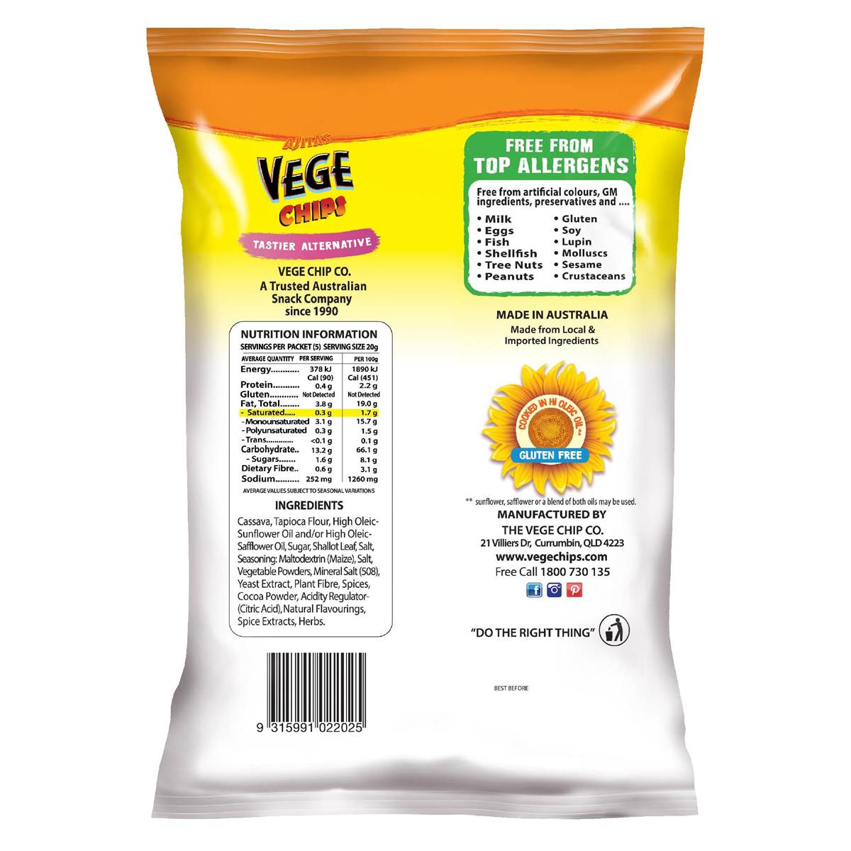 Vege Chips Barbeque 100g