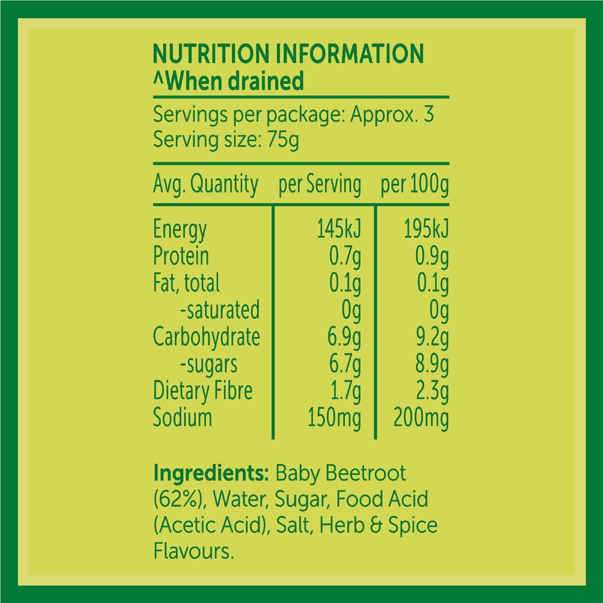 Golden Circle Canned Vegetables Baby Beetroot Cans 450g