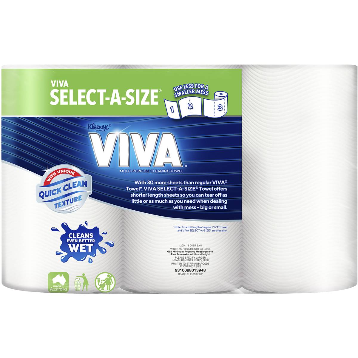 Viva Select-A-Size Paper Towels White 270 Sheets 3 Pack