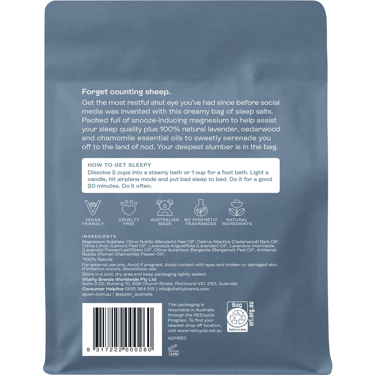 Epzen Sleep Magnesium Bath Crystals 900g