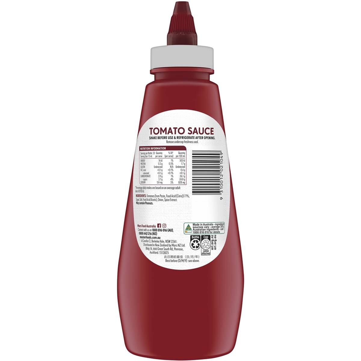 MasterFoods Tomato Sauce 500ml