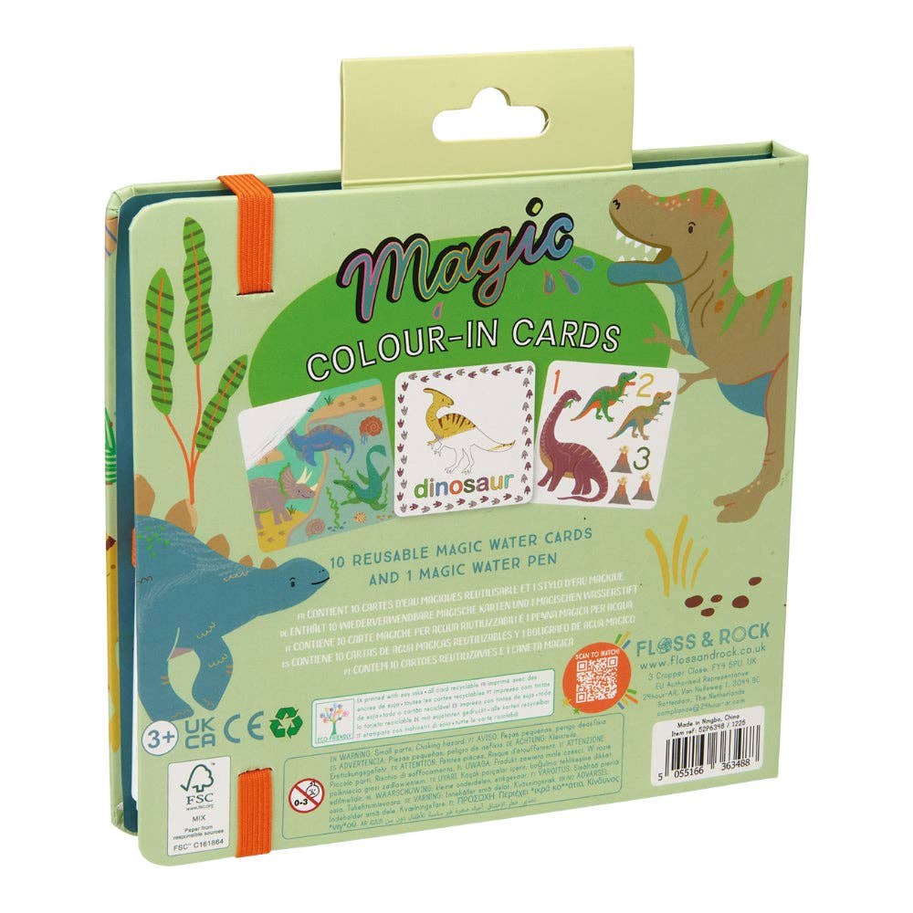 Floss & Rock Magic Water Colouring Dino Interactive Book Art and Craft for Kids Dinosaur Theme Travel Toys 3yrs+